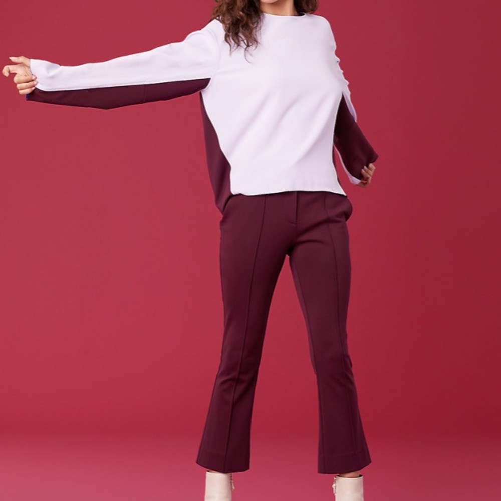 Diane von Furstenberg Long Sleeve Satin Sweatshirt